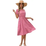 Chiffon Polka Dot Dress Comfortable Casual Vacation Style Perfect for Summer Outings Available f