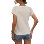 Womens Summer Top Solid Color Casual Style Lightweight Fabric Perfect for Everyday Wear Wholesal