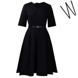 Elegant Solid Color African Dress Womens Fashion Short Sleeve Stylish Silhouette Perfect for Cas