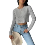 Casual Womens T Shirt Short Cropped Style Solid Color Simple Design Spring Summer Commuter Wear