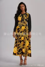 Elegant Floral Print Asymmetrical Dress Fashionable Patchwork Design Perfect for Parties and Spe