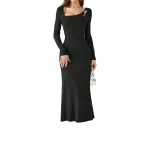 Sexy Bodycon Long Dress Hollow Back Design Slim Fit Elegant Style Perfect for Parties and Night