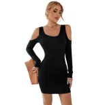 Fashionable Sexy Backless Short Irregular Bodycon Dress Womens European and American Style Perfe