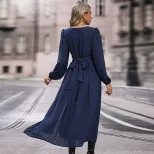 Long Sleeve Solid Color Dress Multi Color Options Casual Spring and Autumn Wear Wholesale Availa