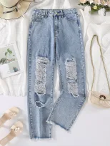 High Waisted Straight Leg Jeans Womens Denim Trousers Casual Wear for All Seasons Wholesale Avai