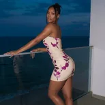 Bodycon Strapless Backless Mini Dress for Women Slim Fit Summer Fashion Available in Pink Wholesale Sizes S to L