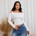 Basic Womens T Shirt Minimalist Design Short Sleeve Versatile Style Spring Summer Fashion Wholes