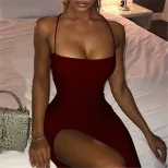 Summer Sexy Split Midi Dress for Women Adjustable Straps Slim Fit Trendy Style Perfect for Parti