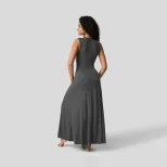 Elegant Casual Knit Dress V Neck Flared Hem Open Front Design Perfect for Spring Summer Events W