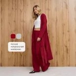 Long Modal Cardigan with Belt Loose Fit Button Closure Cozy Style Perfect for Casual Wear or Lay