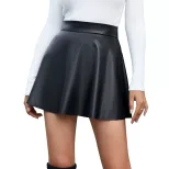 High Waist PU Leather Pleated Skirt Slim Fit Sexy Style Womens Fashion Perfect for Parties and N