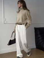 Womens Chunky Knit Sweater Solid Color Turtleneck Loose Fit Casual Autumn Winter Top Wholesale A