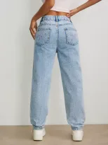 High Waisted Straight Leg Denim Pants Versatile Loose Fit Trendy Style Casual Wear for Women Who