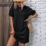 Casual Solid Color Dress Versatile Style Comfortable Fit Perfect for Everyday Wear Wholesale Ava