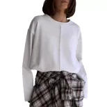 Womens Loose Fit Distressed Cotton Long Sleeve T Shirt Soft Knit Fabric Casual Style Spring Summ