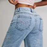 High Waisted Straight Leg Denim Pants Versatile Loose Fit Trendy Style Casual Wear for Women Who