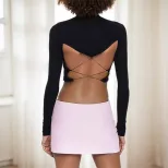Trendy Womens Backless T Shirt Unique Design Short Length Spring Summer Style Wholesale Availabl