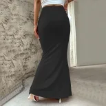 Slim Fit V Cut Bodycon Skirt Sexy Design High Waist Comfortable Fabric Perfect for Parties and N
