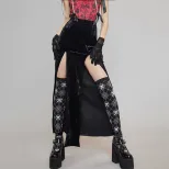 Womens Street Style Rock Inspired Split Hem Skirt Sexy Design Halloween Theme Autumn Winter Coll