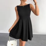 Summer Casual High Waist Dress Stylish Versatile Design Sexy Backless Comfortable Fabric Perfect