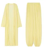 Chic Oversized Sheer Cardigan and Mini Skirt Set Relaxed Fit Long Pants Casual Style Perfect for