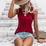 Womens Fashion V Neck Solid Color Short Sleeve T Shirt Casual Style Perfect for Summer Wear Avai