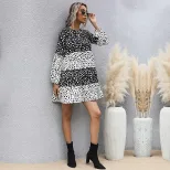 Womens Loose Fit Long Sleeve Dress Zebra Print Casual Summer Wear Available in Multiple Sizes Wholesale