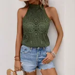 Elegant Lace Halter Top Summer Casual Style Vacation Wear Wholesale Available customizable fast