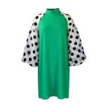 Womens Fashion Dress Loose Fit Mesh Paneling Trendy Design Suitable for Casual Wear Wholesale Av