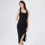 Wholesale Gray Bodycon Dress for Women Slim Fit Waist Tie Summer Fashion Perfect for Parties and