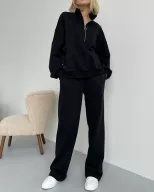 Womens Casual Zip Up Hoodie and Sweatpants Set Loose Fit Cotton Fabric Stylish Design Perfect fo