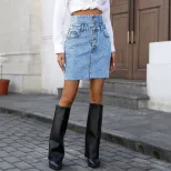 Street Style Womens Skirt Unique Double Waist Design Casual Fit Versatile for Everyday Wear Read