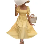 Spring Womens Dress Elegant Waist Defined Design Trendy Style Suitable for Casual Occasions Whol