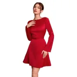 Red Backless Mini Dress Simple Design High Waist Spring Summer Style Wholesale Available customi