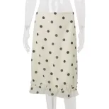 Womens Bodycon Midi Skirt Polka Dot Pattern Casual Summer Wear Available in Apricot Wholesale Sizes S M L