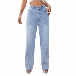 High Waisted Straight Leg Jeans Vintage Style Casual Fashion Versatile Fit Perfect for Everyday