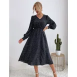 Elegant V Neck Womens Dress Fashionable Versatile Chic Ideal for Casual Outings or Parties Whole