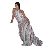 Summer Womens Dress Fashionable Halter Neck Slim Fit Unique Print Bodycon Style Perfect for Part