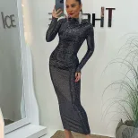 Sequin Bodycon Dress Slim Fit Elegant Style European Fashion Perfect for Parties and Special Occ