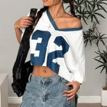 Digital Print V Neck Womens T Shirt Casual Style Fashionable Design Comfortable Fabric Wholesale