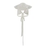 Spring Womens Sexy Hollow Out Crop Top Short Flutter Sleeves Tie Design Trendy Style Perfect for