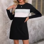 Casual Long Sleeve Dress Versatile Spring Style European and American Fashion Ready to Ship fast