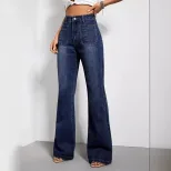 High Waisted Wide Leg Jeans Loose Fit Casual Style Denim Fabric Perfect for Everyday Wear Wholes