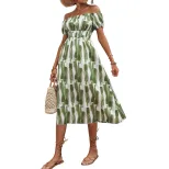 Off Shoulder Dress Casual Vacation Style Elegant Design Perfect for Summer Events Wholesale Avai