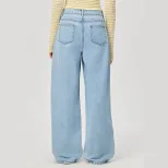 Loose Fit Wide Leg Jeans Floral Hollow Design Casual Style Womens Fashion for Spring Summer Whol