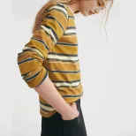 Striped Long Sleeve T Shirt for Women Casual Loose Fit Slimming Design Autumn Collection Wholesa