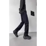 High Street Vintage Black Denim Jeans for Women Loose Fit Knee Cutouts Full Length Spring Summer