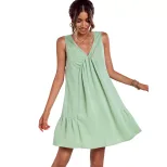 Casual Sleeveless Dress Slim Fit Solid Color Elegant Style Perfect for Summer Outings Wholesale