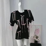 Womens Summer Loose Fit Short Sleeve T Shirt Bohemian Fringe Design 100 Cotton Casual Style Whol