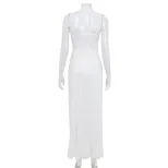 Lace Cami Dress Sheer Backless Split Hem Ruffled Edges Evening Wear Party Dress Wholesale Availa